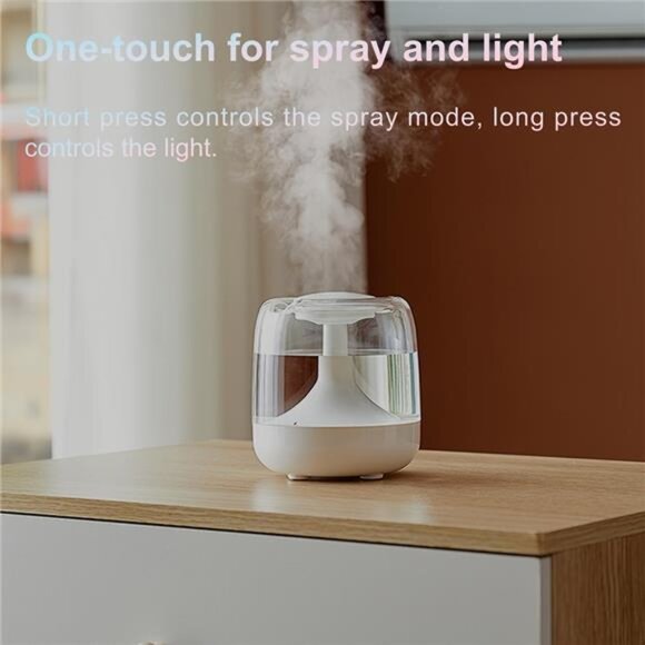 USB-Powered 26dB Quiet Humidifier with 7-Color Night Light | 24H Continuous Mist - Picture 6 of 8